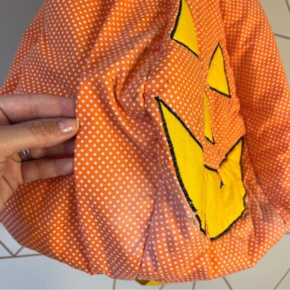 Vintage 1980s Baby Toddler Pumpkin Halloween Costume Romper with Hat - Picture 5 of 11
